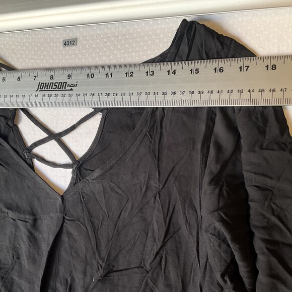 Torrid Women Dress 2 Plus Black Fit & Flare Straps 3/4 Sleeve Knee Length - Picture 4 of 10